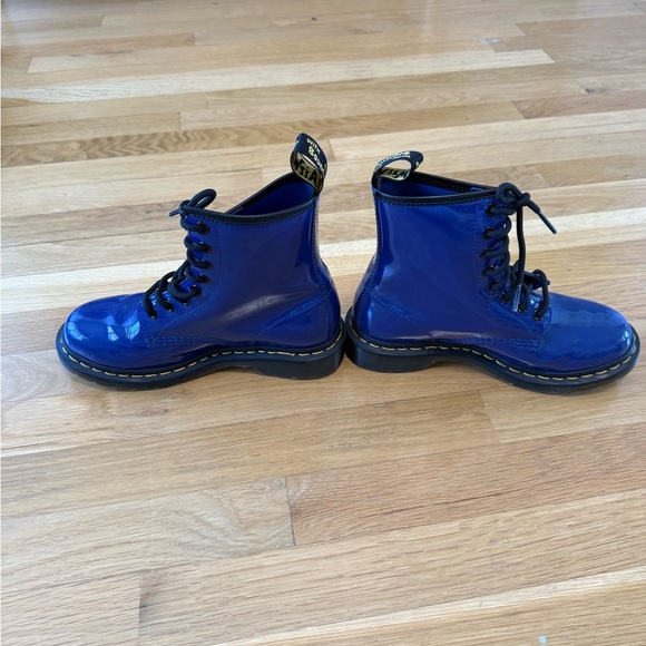 Dr Martens Boots Women's Size Blue Patent Leather 1460W - Picture 7 of 15